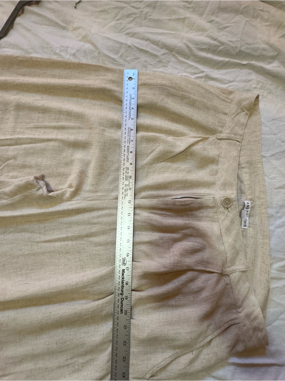 AND NOW THIS Women’s 2X Wide Leg Linen Blend Pants Ivory Natural Boho - Picture 6 of 11